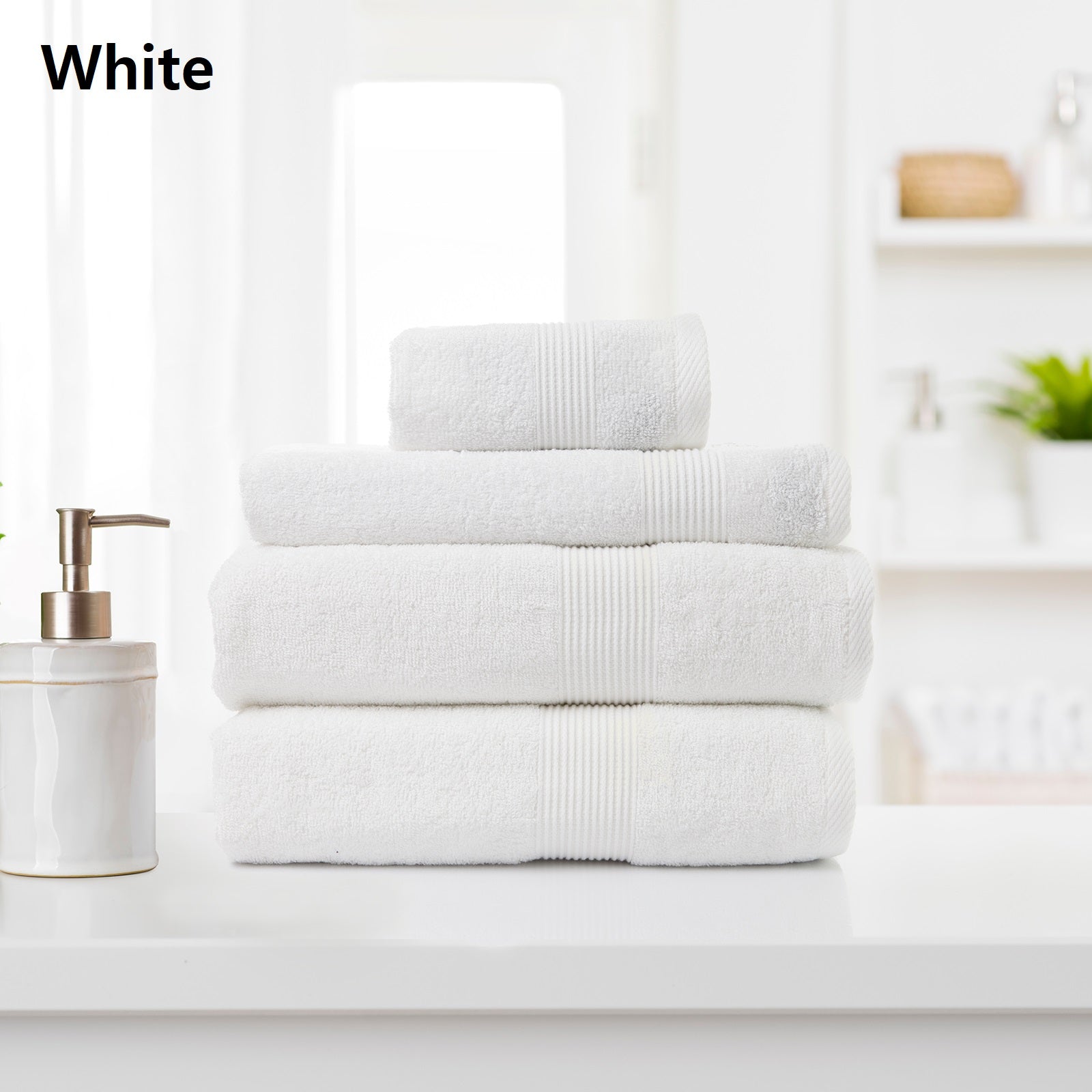 Royal Comfort 4 Piece Cotton Bamboo Towel Set 450GSM Luxurious Absorbent Plush-Towels-PEROZ Accessories