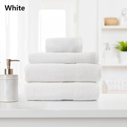 Royal Comfort 4 Piece Cotton Bamboo Towel Set 450GSM Luxurious Absorbent Plush-Towels-PEROZ Accessories