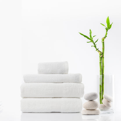 Royal Comfort 4 Piece Cotton Bamboo Towel Set 450GSM Luxurious Absorbent Plush-Towels-PEROZ Accessories