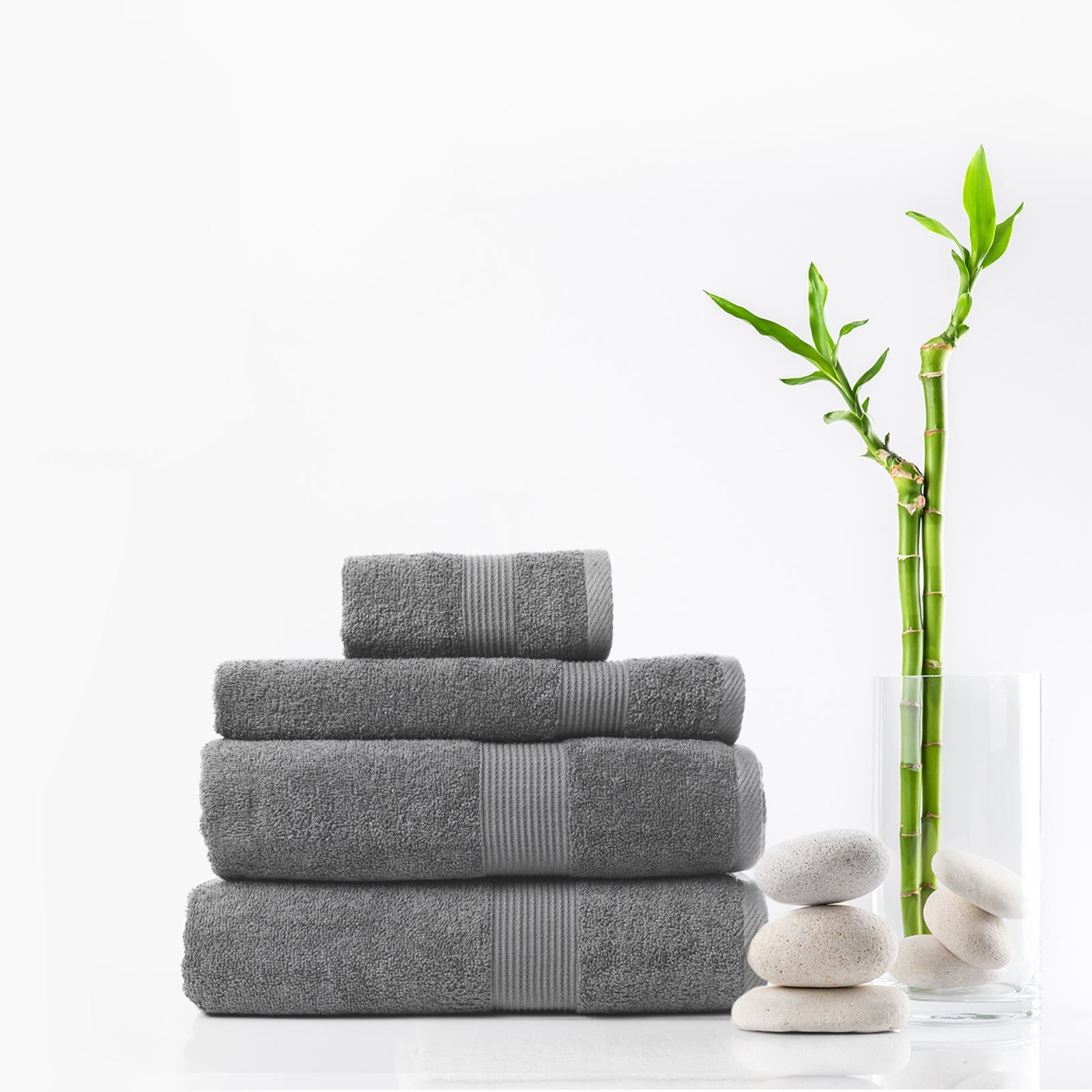 Royal Comfort 4 Piece Cotton Bamboo Towel Set 450GSM Luxurious Absorbent Plush-Towels-PEROZ Accessories