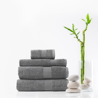 Royal Comfort 4 Piece Cotton Bamboo Towel Set 450GSM Luxurious Absorbent Plush-Towels-PEROZ Accessories