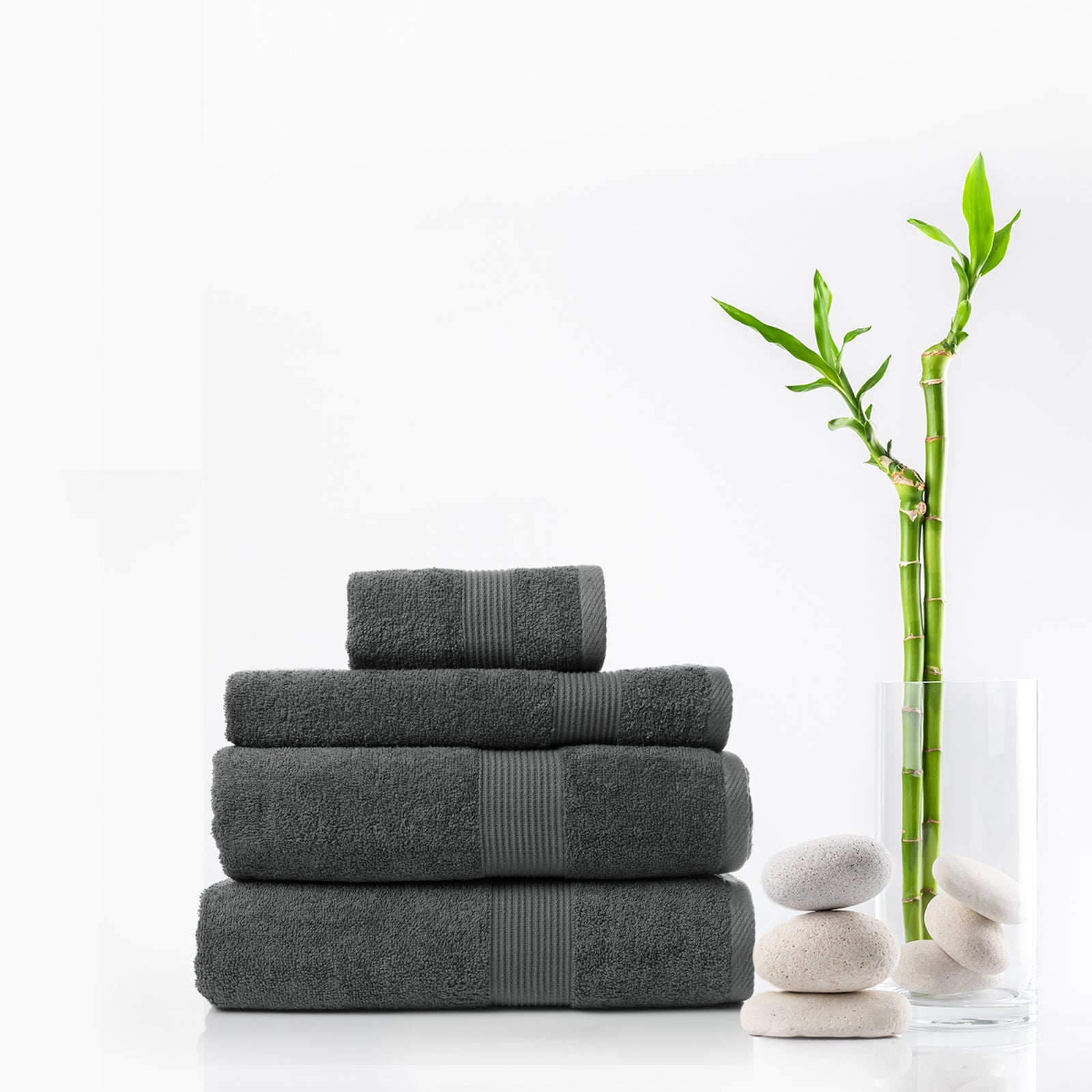 Royal Comfort 4 Piece Cotton Bamboo Towel Set 450GSM Luxurious Absorbent Plush-Towels-PEROZ Accessories