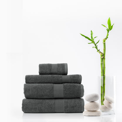 Royal Comfort 4 Piece Cotton Bamboo Towel Set 450GSM Luxurious Absorbent Plush-Towels-PEROZ Accessories