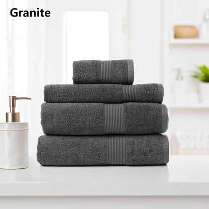 Royal Comfort 4 Piece Cotton Bamboo Towel Set 450GSM Luxurious Absorbent Plush-Towels-PEROZ Accessories