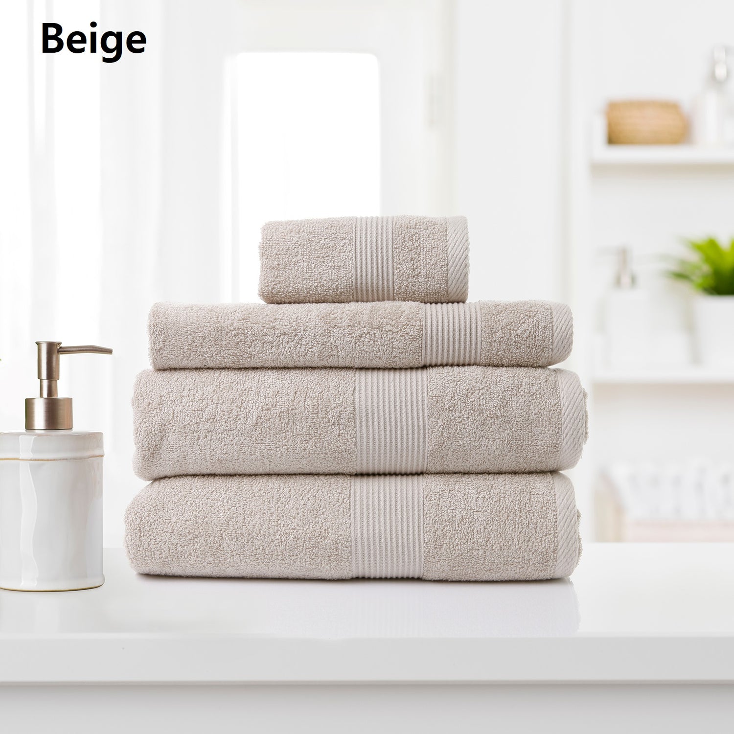 Royal Comfort 4 Piece Cotton Bamboo Towel Set 450GSM Luxurious Absorbent Plush-Towels-PEROZ Accessories