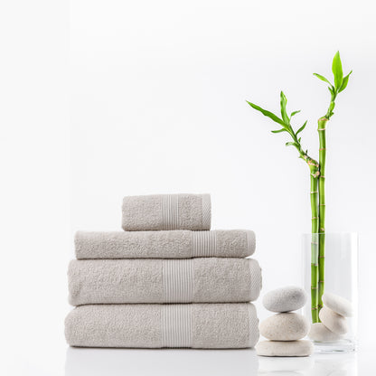 Royal Comfort 4 Piece Cotton Bamboo Towel Set 450GSM Luxurious Absorbent Plush-Towels-PEROZ Accessories