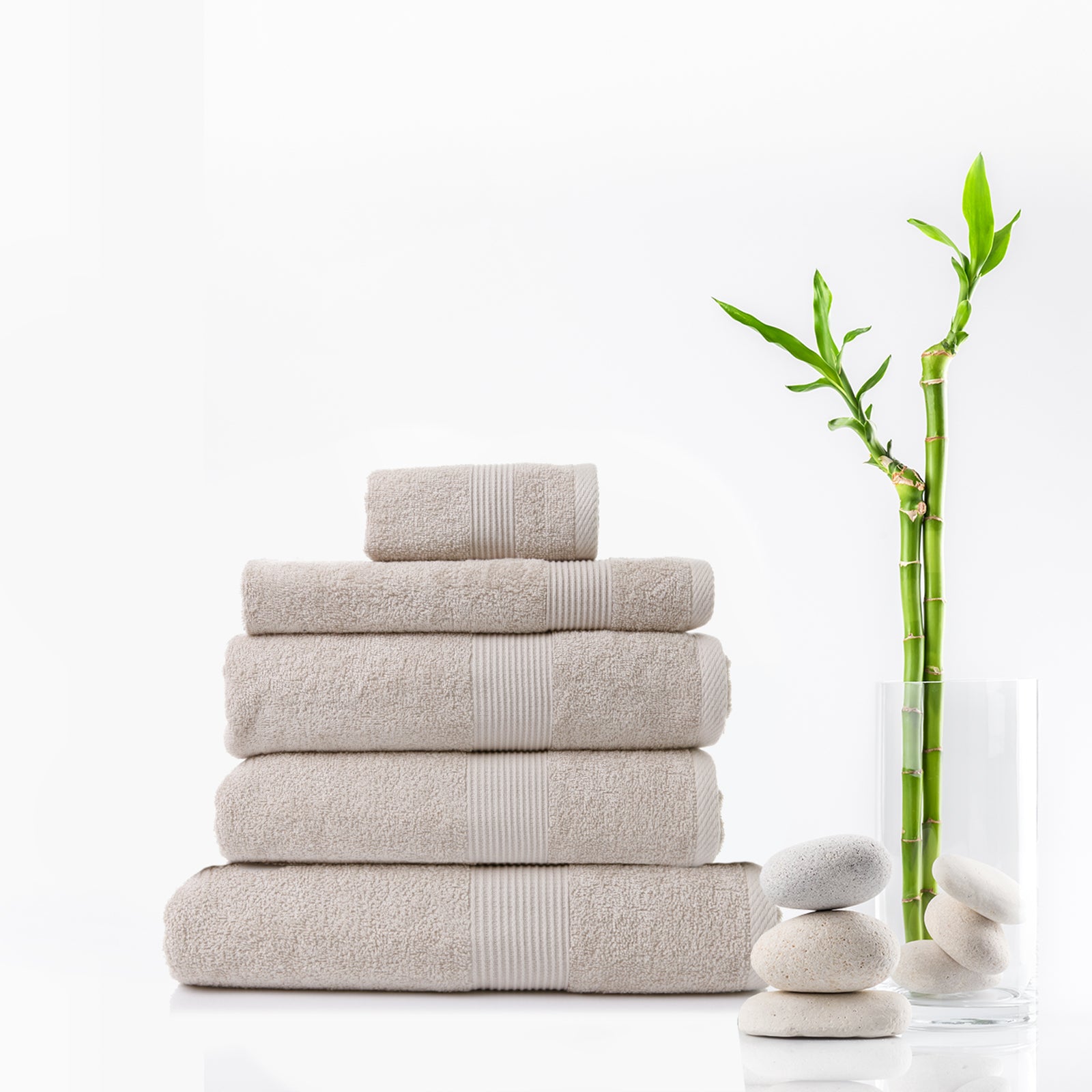 Royal Comfort 5 Piece Cotton Bamboo Towel Set 450GSM Luxurious Absorbent Plush-Towels-PEROZ Accessories