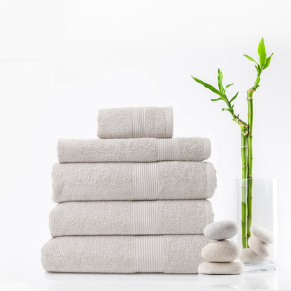 Royal Comfort 5 Piece Cotton Bamboo Towel Set 450GSM Luxurious Absorbent Plush-Towels-PEROZ Accessories