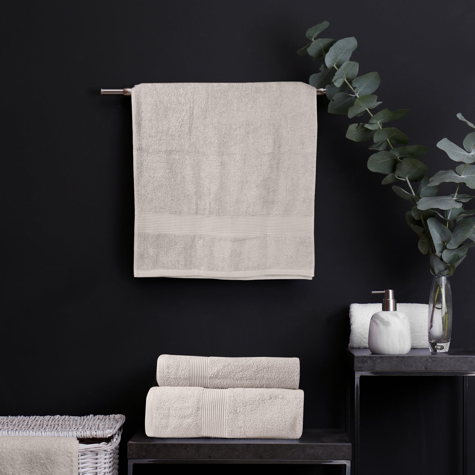 Royal Comfort 5 Piece Cotton Bamboo Towel Set 450GSM Luxurious Absorbent Plush-Towels-PEROZ Accessories