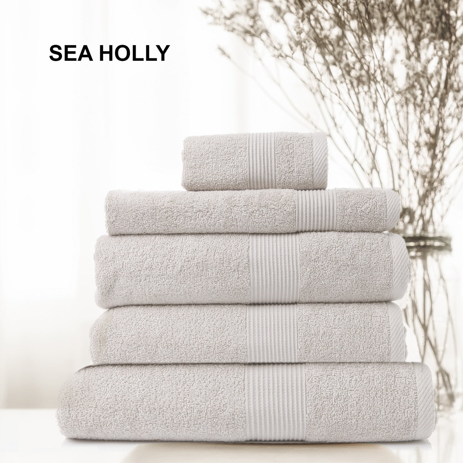 Royal Comfort 5 Piece Cotton Bamboo Towel Set 450GSM Luxurious Absorbent Plush-Towels-PEROZ Accessories