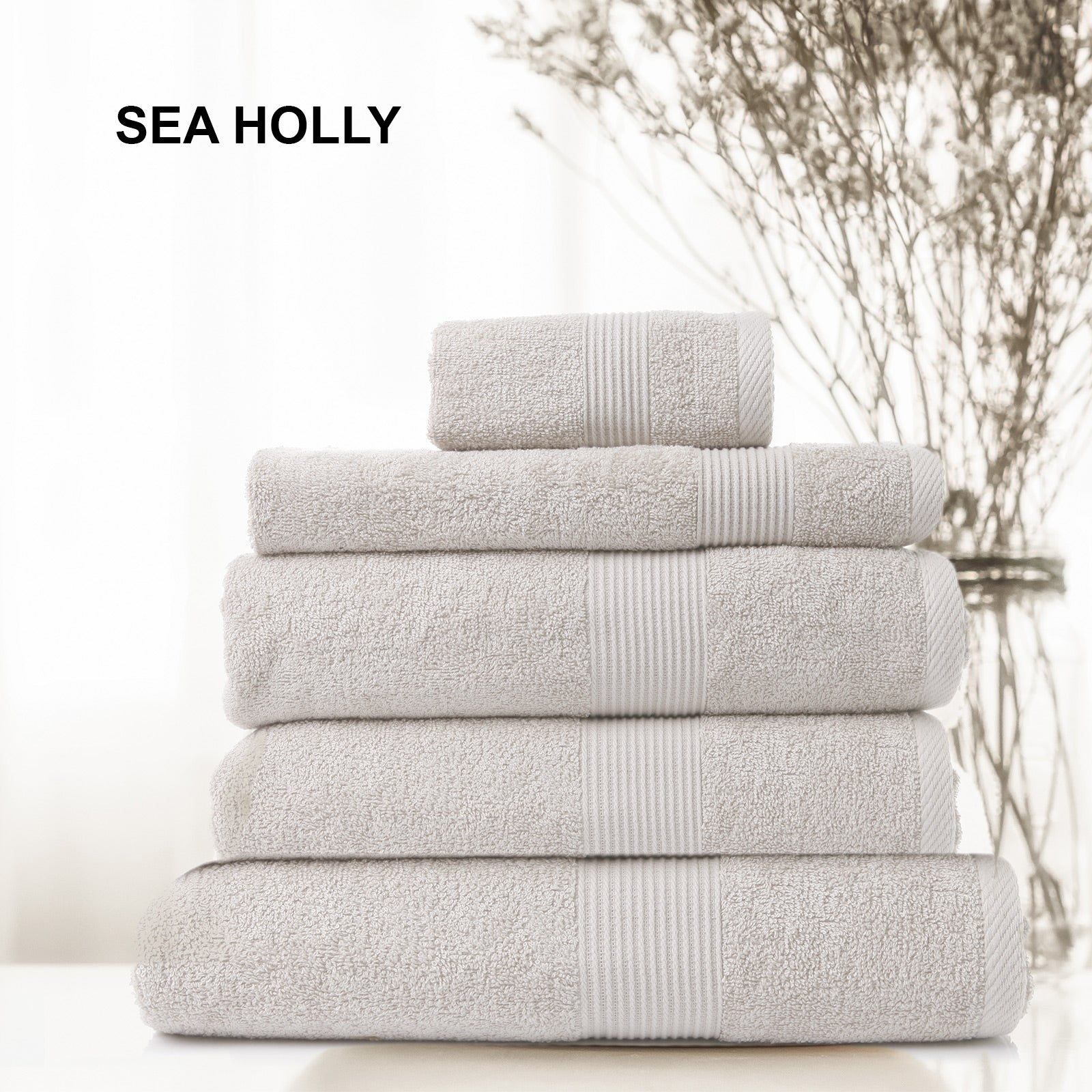 Royal Comfort 5 Piece Cotton Bamboo Towel Set 450GSM Luxurious Absorbent Plush-Towels-PEROZ Accessories