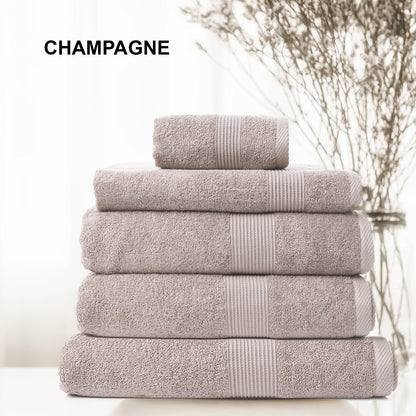 Royal Comfort 5 Piece Cotton Bamboo Towel Set 450GSM Luxurious Absorbent Plush-Towels-PEROZ Accessories