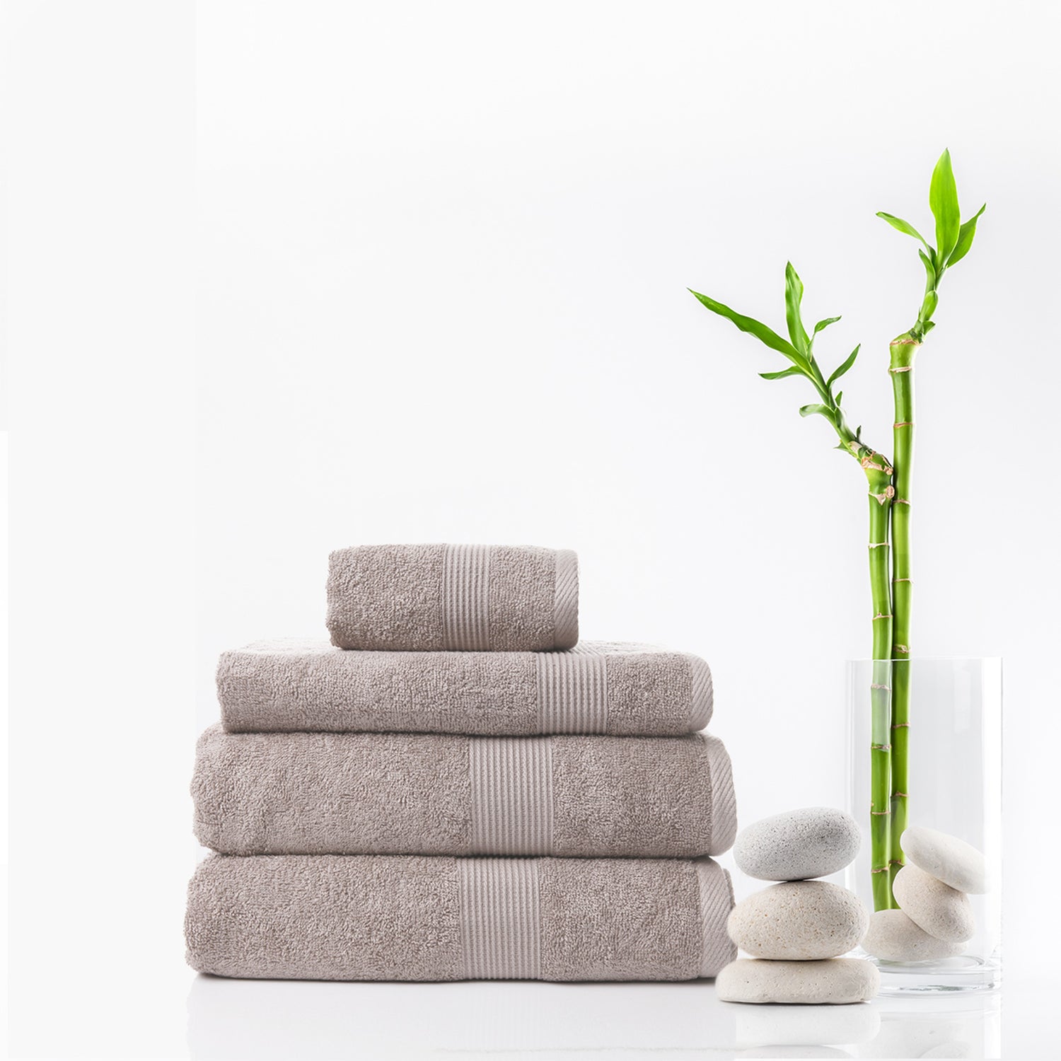 Royal Comfort 4 Piece Cotton Bamboo Towel Set 450GSM Luxurious Absorbent Plush-Towels-PEROZ Accessories