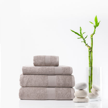 Royal Comfort 4 Piece Cotton Bamboo Towel Set 450GSM Luxurious Absorbent Plush-Towels-PEROZ Accessories
