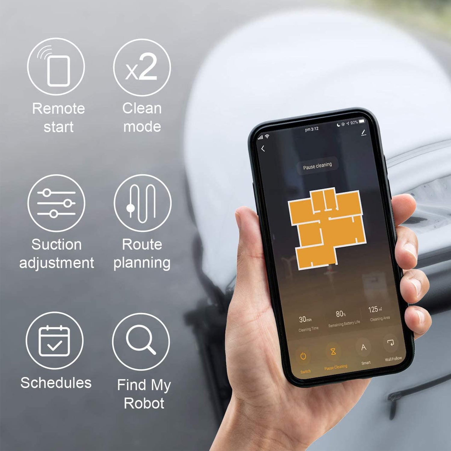 MyGenie XSonic Wifi Pro Robotic Vacuum Cleaner Carpet Wet Dry Mopping-Small Home Appliances-PEROZ Accessories