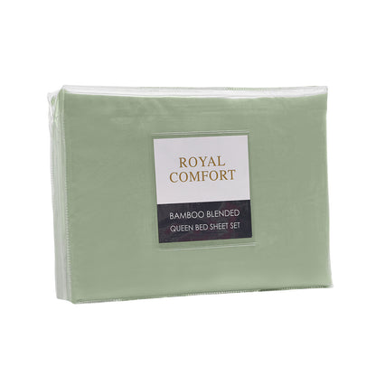 Royal Comfort Bamboo Blended Sheet &amp; Pillowcases Set 1000TC Ultra Soft Bedding-Bed Linen-PEROZ Accessories