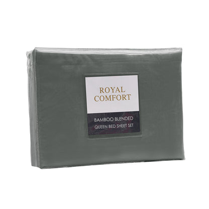 Royal Comfort Bamboo Blended Sheet &amp; Pillowcases Set 1000TC Ultra Soft Bedding-Bed Linen-PEROZ Accessories
