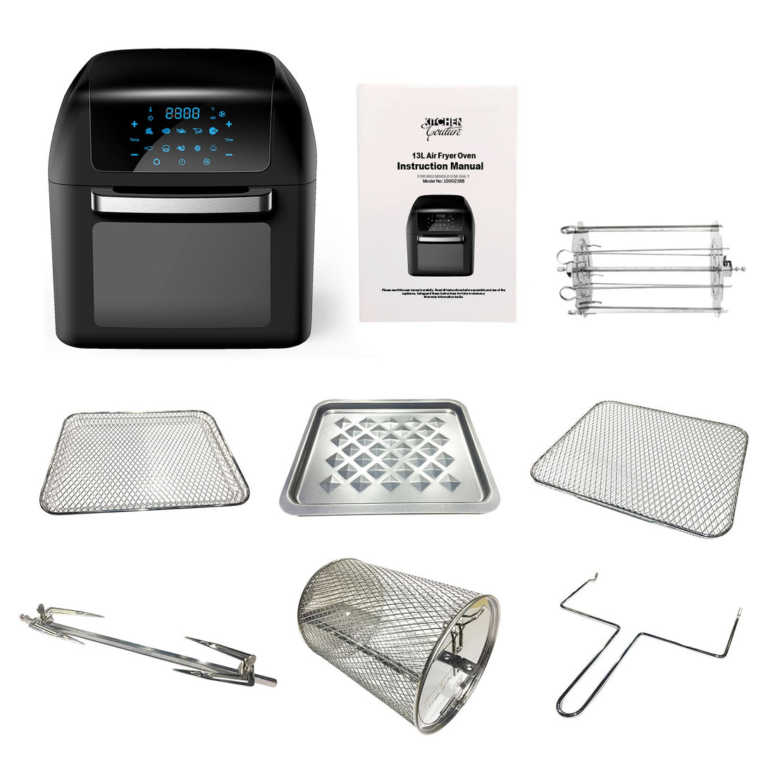 Kitchen Couture Healthy Options 13 Litre Air Fryer 10 Presets LCD Display-Small Kitchen Appliances-PEROZ Accessories