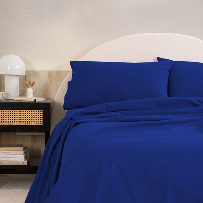 Royal Comfort Vintage Wash 100% Cotton Sheet Set Fitted Flat Sheet Pillowcases-Bed Linen-PEROZ Accessories