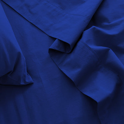 Royal Comfort Vintage Wash 100% Cotton Sheet Set Fitted Flat Sheet Pillowcases-Bed Linen-PEROZ Accessories