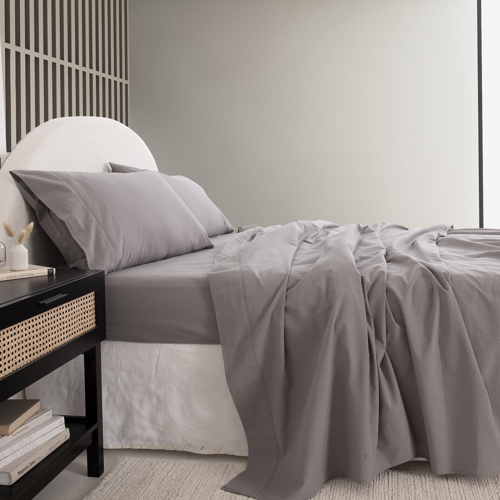 Royal Comfort Vintage Wash 100% Cotton Sheet Set Fitted Flat Sheet Pillowcases-Bed Linen-PEROZ Accessories