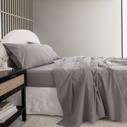 Royal Comfort Vintage Wash 100% Cotton Sheet Set Fitted Flat Sheet Pillowcases-Bed Linen-PEROZ Accessories