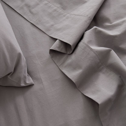 Royal Comfort Vintage Wash 100% Cotton Sheet Set Fitted Flat Sheet Pillowcases-Bed Linen-PEROZ Accessories