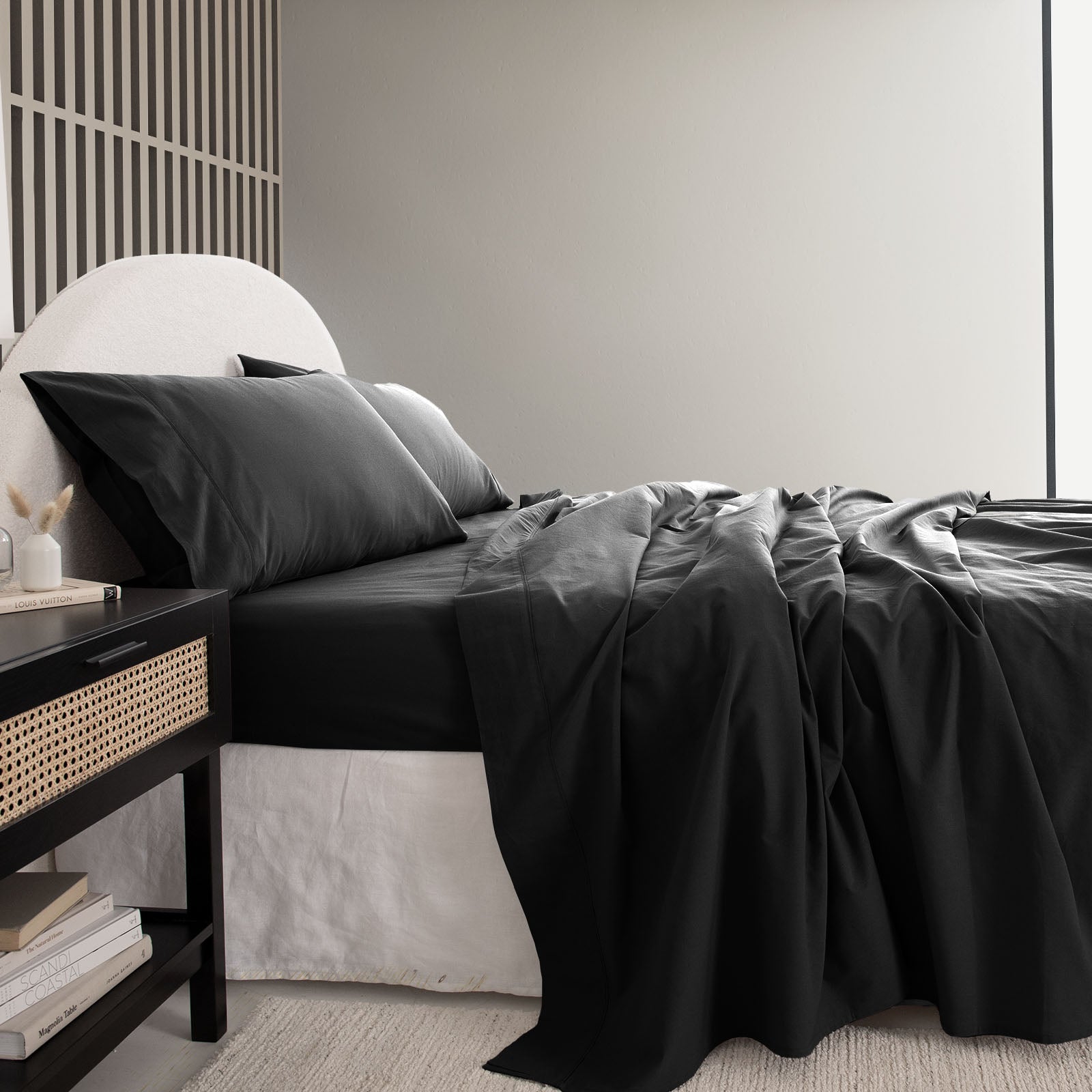 Royal Comfort Vintage Wash 100% Cotton Sheet Set Fitted Flat Sheet Pillowcases-Bed Linen-PEROZ Accessories
