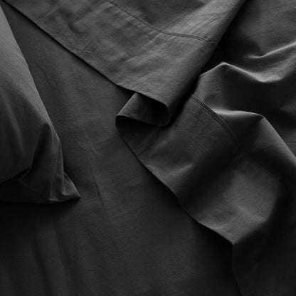 Royal Comfort Vintage Wash 100% Cotton Sheet Set Fitted Flat Sheet Pillowcases-Bed Linen-PEROZ Accessories
