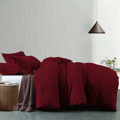Royal Comfort Vintage Washed 100% Cotton Quilt Cover Set Bedding Ultra Soft-Bed Linen-PEROZ Accessories
