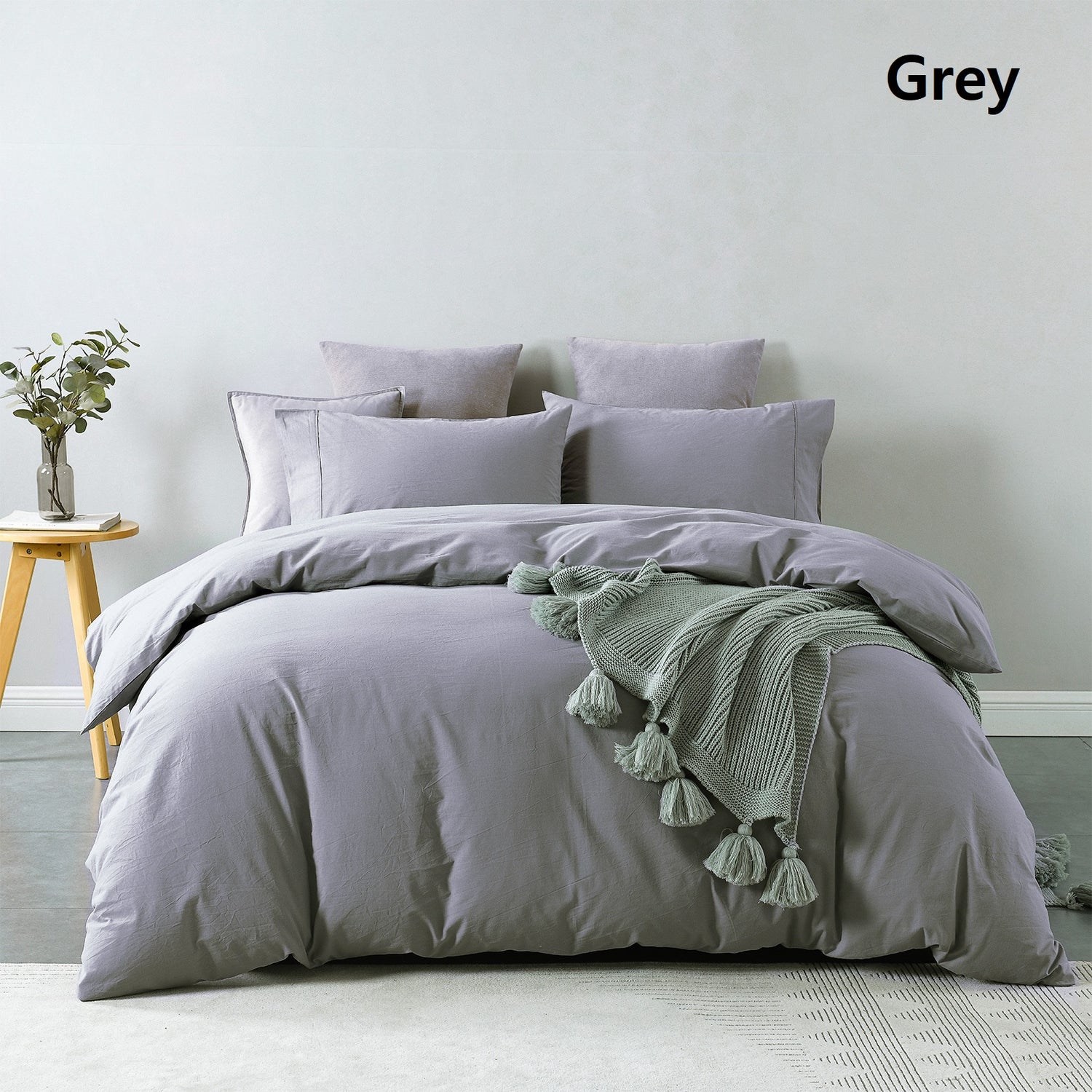 Royal Comfort Vintage Washed 100% Cotton Quilt Cover Set Bedding Ultra Soft-Bed Linen-PEROZ Accessories