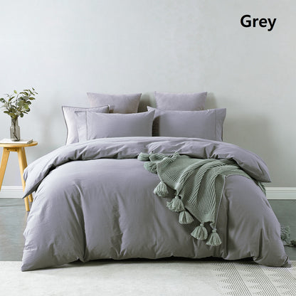 Royal Comfort Vintage Washed 100% Cotton Quilt Cover Set Bedding Ultra Soft-Bed Linen-PEROZ Accessories