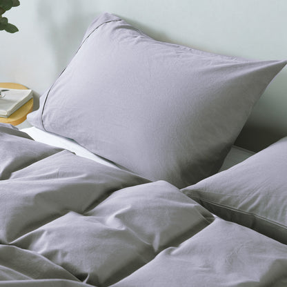 Royal Comfort Vintage Washed 100% Cotton Quilt Cover Set Bedding Ultra Soft-Bed Linen-PEROZ Accessories
