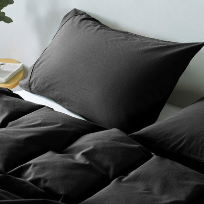Royal Comfort Vintage Washed 100% Cotton Quilt Cover Set Bedding Ultra Soft-Bed Linen-PEROZ Accessories