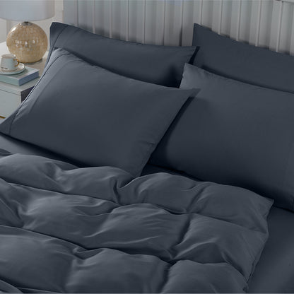 Royal Comfort 2000TC 6 Piece Bamboo Sheet &amp; Quilt Cover Set Cooling Breathable-Bed Linen-PEROZ Accessories