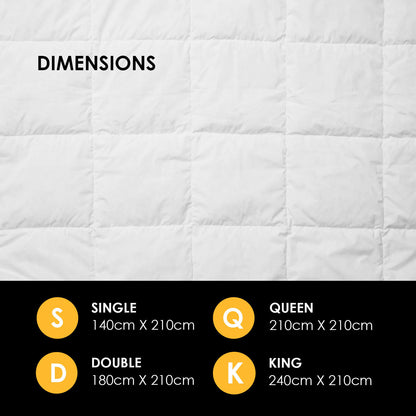Royal Comfort 800GSM Silk Blend Quilt Duvet Ultra Warm Winter Weight-Bedding-PEROZ Accessories