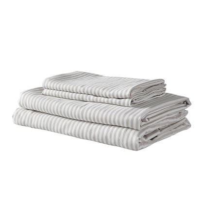 Royal Comfort Stripes Linen Blend Sheet Set Bedding Luxury Breathable Ultra Soft-Bed Linen-PEROZ Accessories
