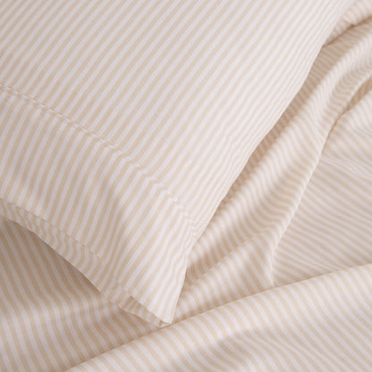 Royal Comfort Stripes Linen Blend Sheet Set Bedding Luxury Breathable Ultra Soft-Bed Linen-PEROZ Accessories