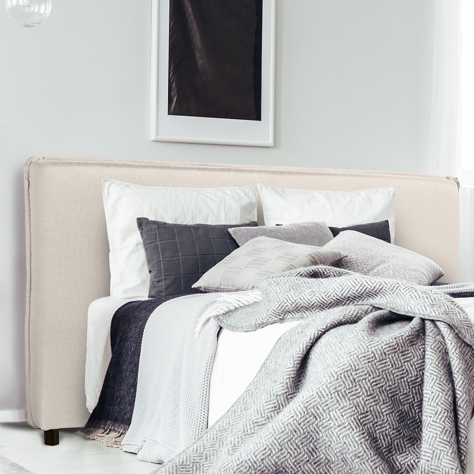 Milano Decor Malaga Bed Head Headboard Bedhead Upholstered-Bed Frames &amp; Bases-PEROZ Accessories