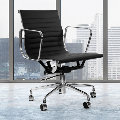 Milano Home Office Computer Chair PU Leather Adjustable Seat Mid Back-Office Chairs-PEROZ Accessories