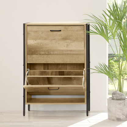 Milano Decor 12 Pair Wooden Shoe Cabinet Drawer Storage-Shoe Storage-PEROZ Accessories