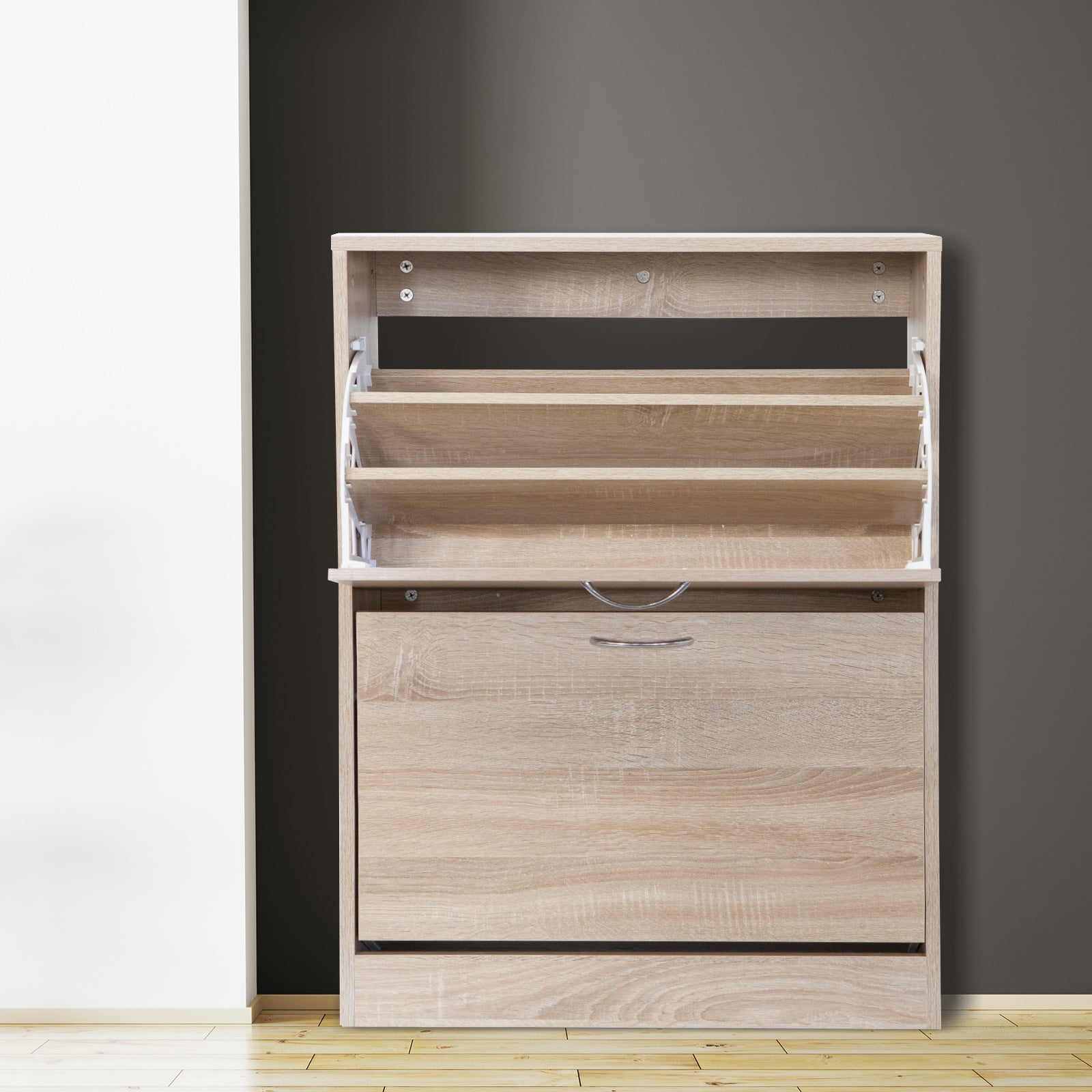 Milano Decor 24 Pair Wooden Shoe Cabinet Drawer Storage-Shoe Storage-PEROZ Accessories