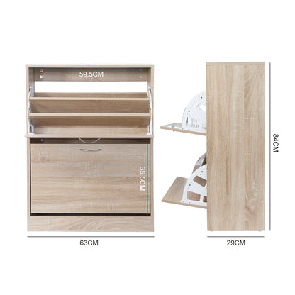 Milano Decor 24 Pair Wooden Shoe Cabinet Drawer Storage-Shoe Storage-PEROZ Accessories