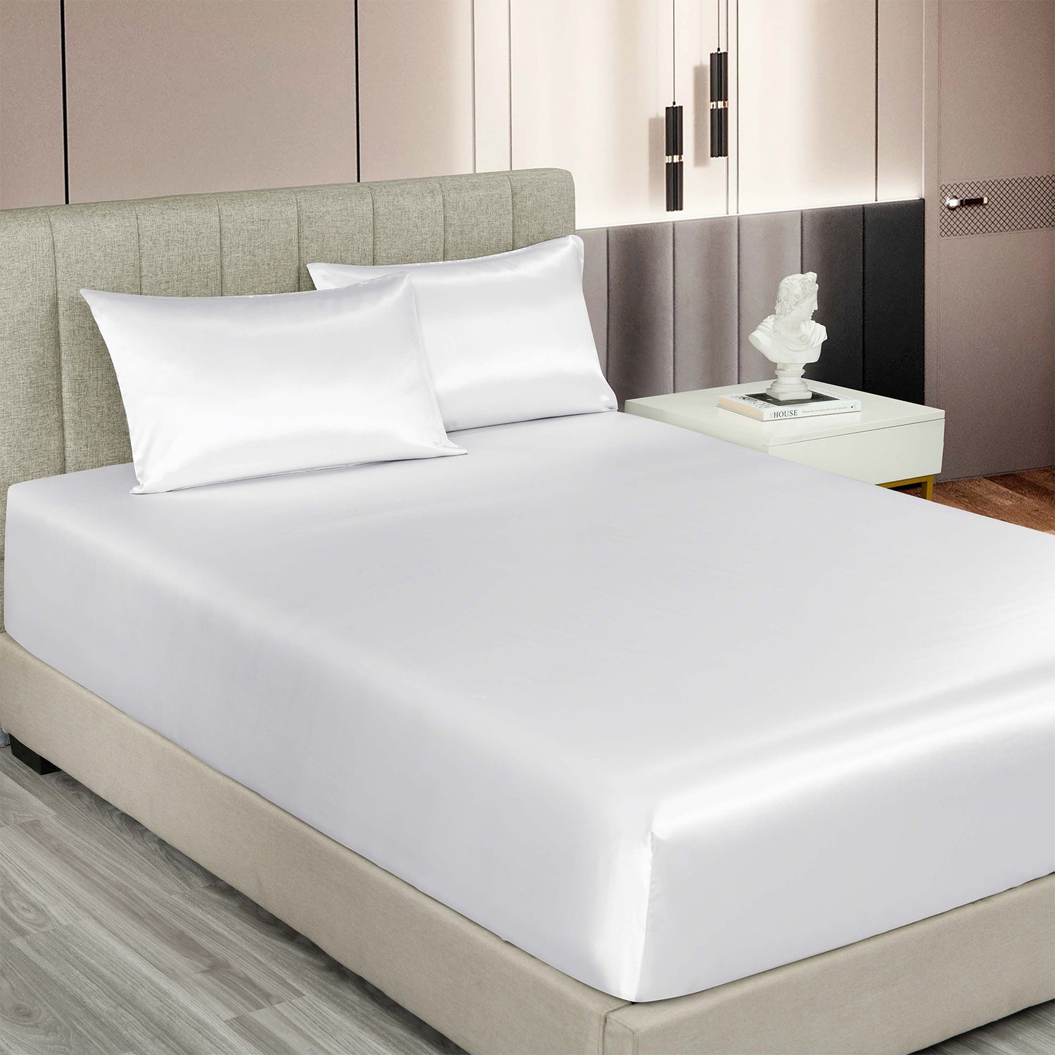 Royal Comfort Satin Sheet Set 3 Piece Fitted Sheet Pillowcase Soft Silky Smooth-Bed Linen-PEROZ Accessories