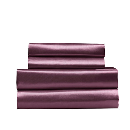 Royal Comfort Satin Sheet Set 4 Piece Fitted Flat Sheet Pillowcases Silky Smooth-Bed Linen-PEROZ Accessories