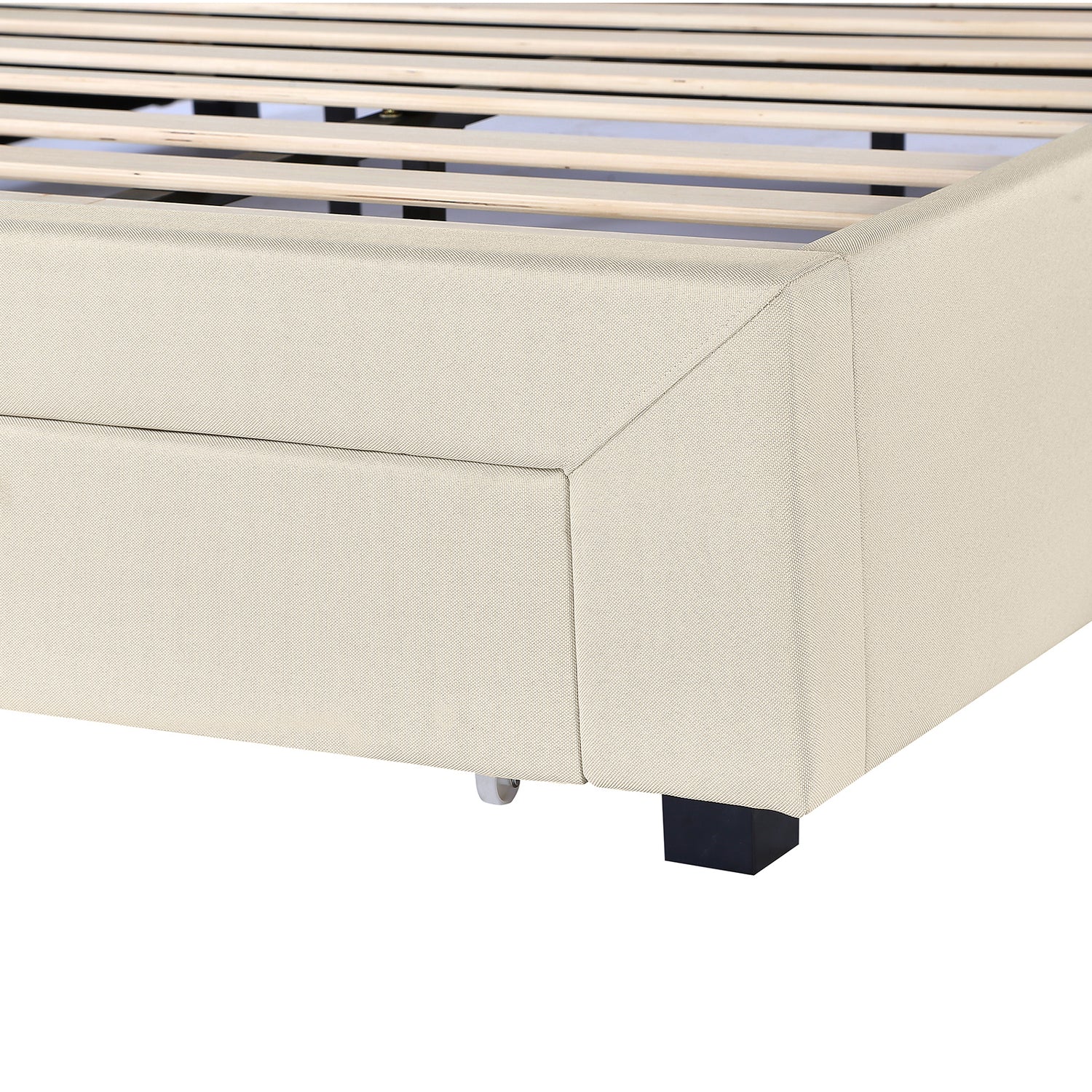 Milano Decor Palermo Bed Base with Drawers Upholstered Fabric Wood-Bed Frames &amp; Bases-PEROZ Accessories