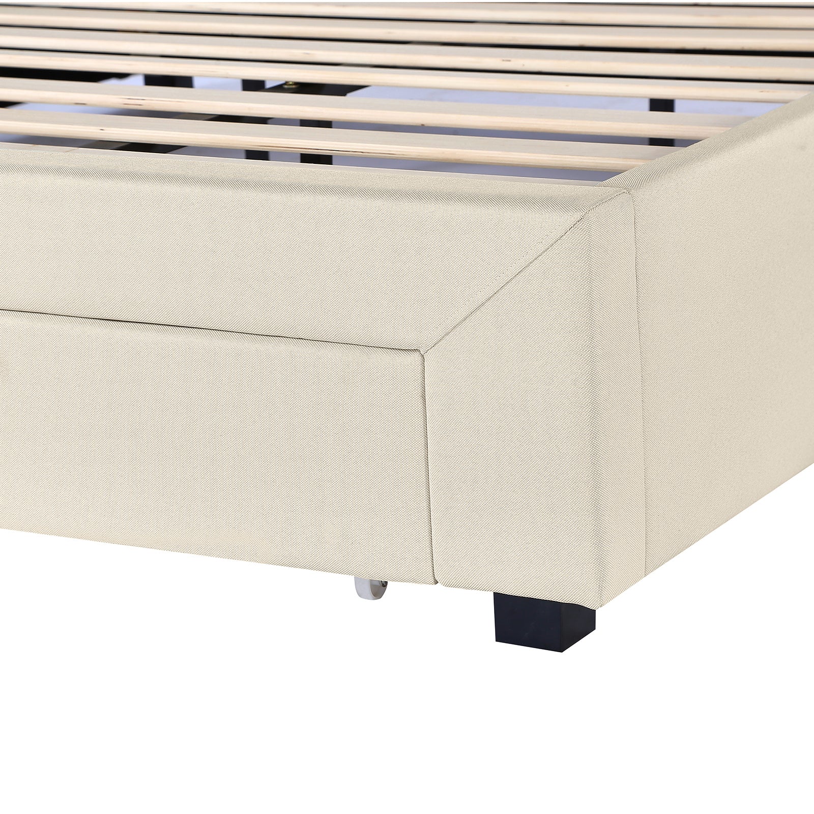 Milano Decor Palermo Bed Base with Drawers Upholstered Fabric Wood-Bed Frames &amp; Bases-PEROZ Accessories