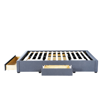Milano Decor Palermo Bed Base with Drawers Upholstered Fabric Wood-Bed Frames &amp; Bases-PEROZ Accessories