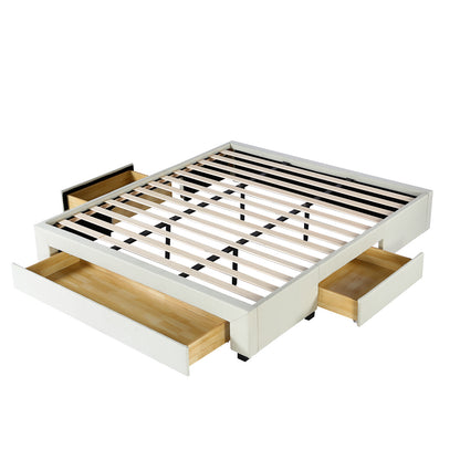 Milano Decor Palermo Bed Base with Drawers Upholstered Fabric Wood-Bed Frames &amp; Bases-PEROZ Accessories