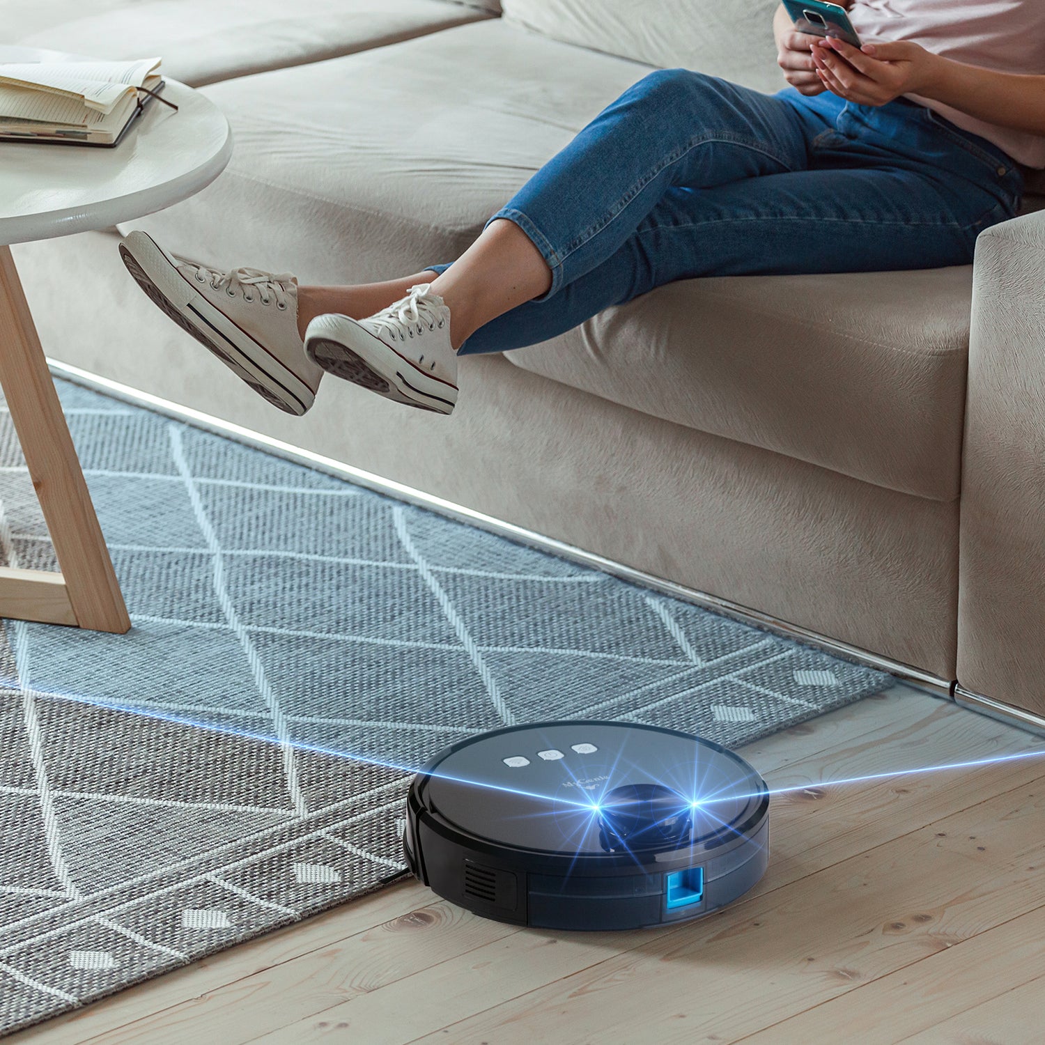 MyGenie Laser Smart Pro IQ 360 Robot Vacuum Cleaner WIFI Remote Control-Small Home Appliances-PEROZ Accessories